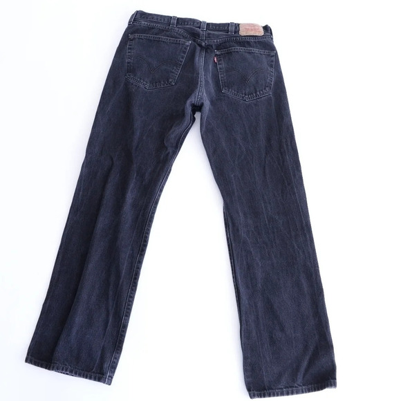 Levi's 501 Straight Fit Made in Mexico 100% Cotton Black Denim Jeans -size 38/32 - Picture 2 of 14